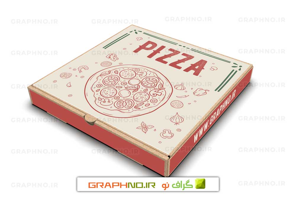 جعبه پیتزا 2 رنگ