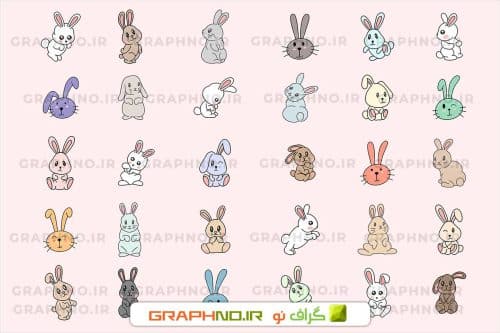 30 تصویر دوربری شده خرگوش - وکتور خرگوش