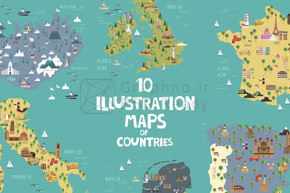 10وکتور نقشه کشورهای جهان