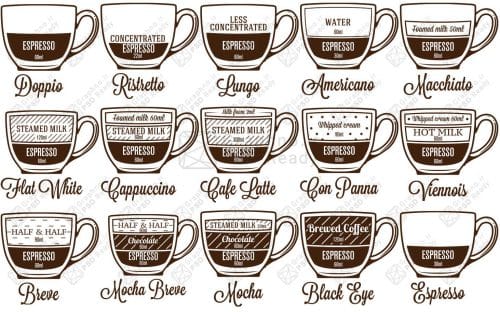 28 وکتور انواع قهوه و لوگوی قهوه