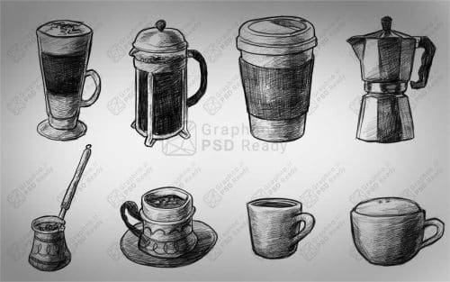 8طرح نقاشی خطی از قهوه