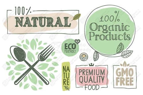 100 وکتور لوگوی محصولات اورگانیک و طبیعی